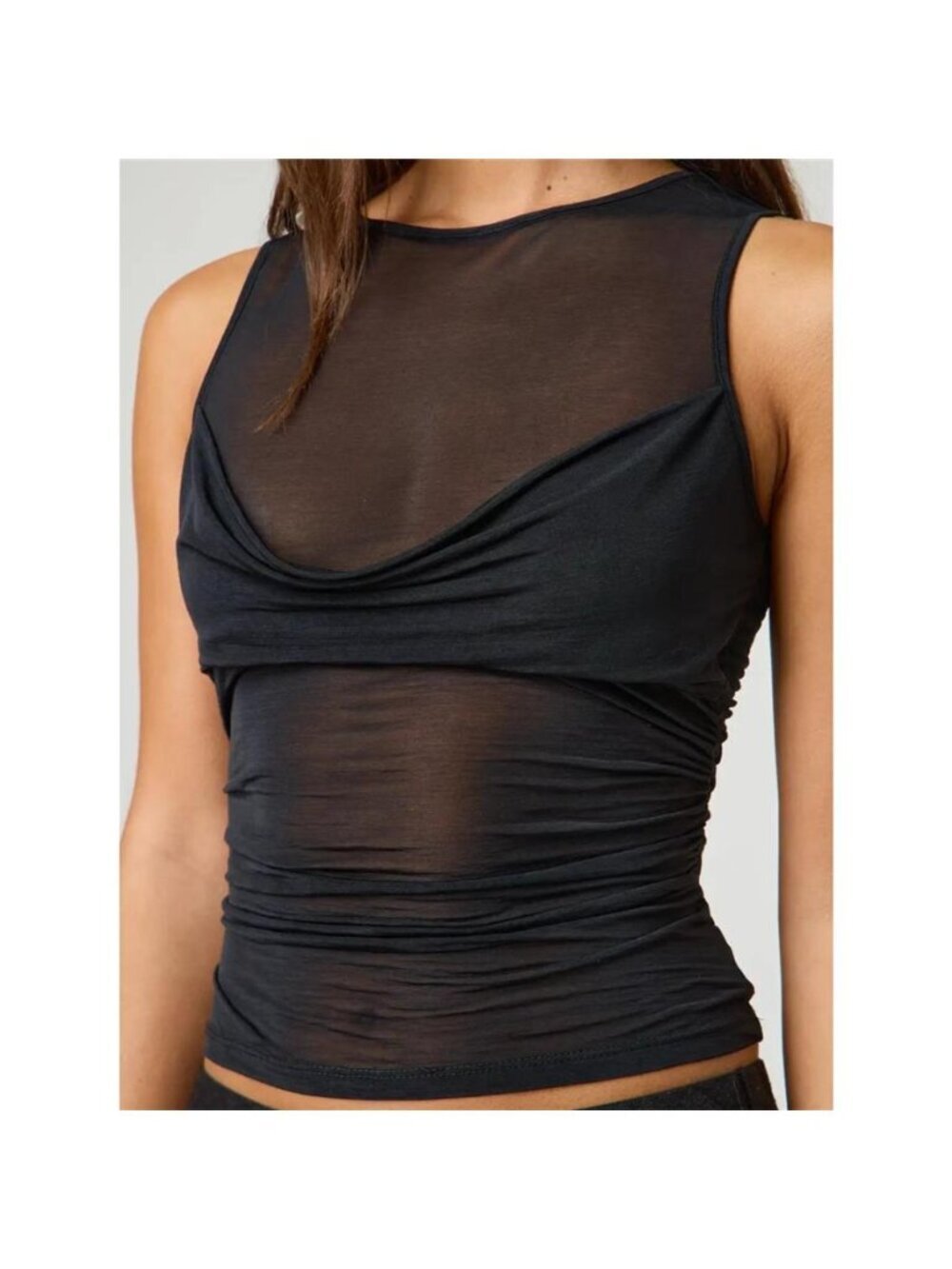 Ruched Round Neck Tank